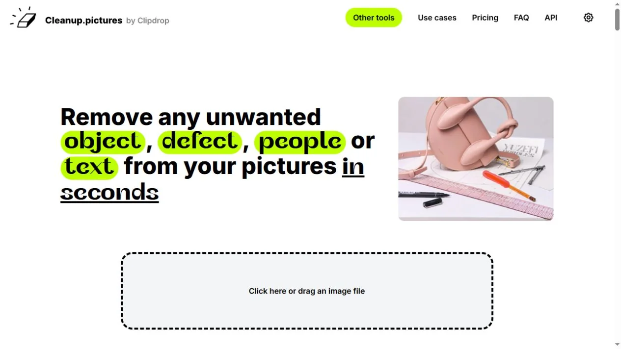 Cleanup.pictures official website captured October 3, 2026; product presentation, not a FindGoodAI performance test