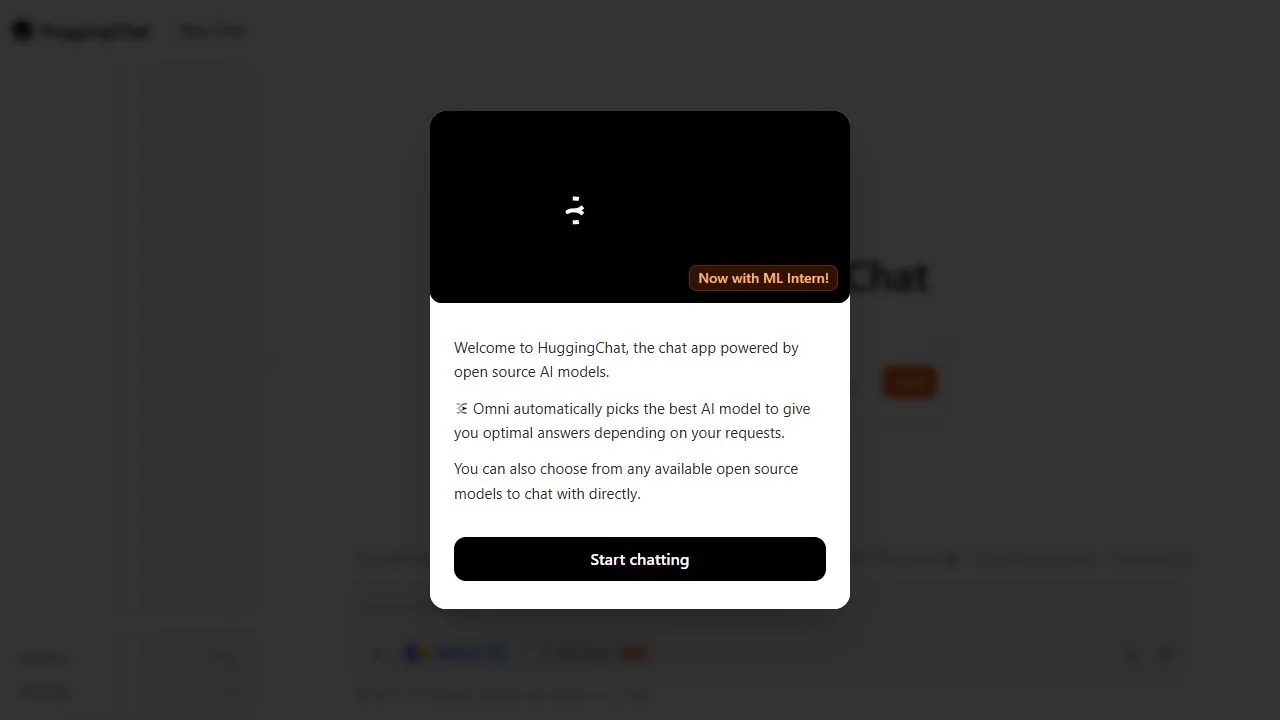 HuggingChat public interface captured October 3, 2026; ML Intern and hosted inference have separate usage conditions