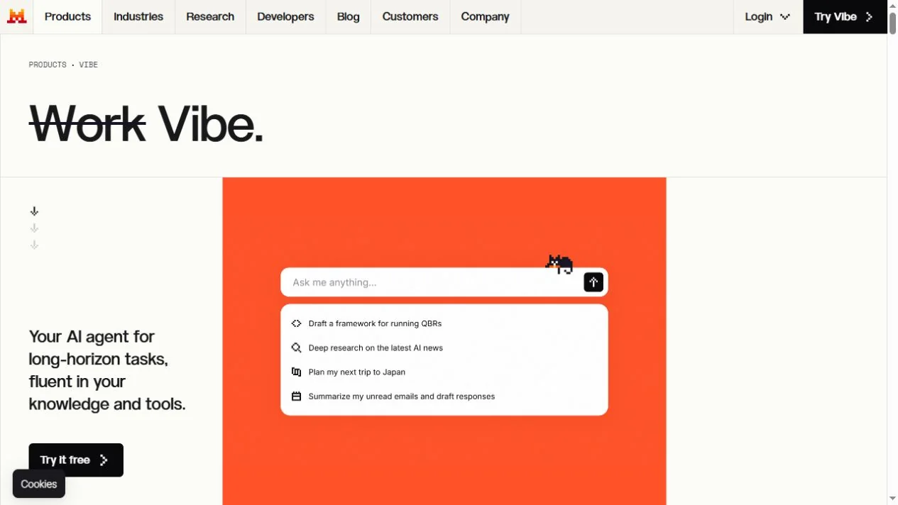 Mistral Vibe official product page captured October 3, 2026