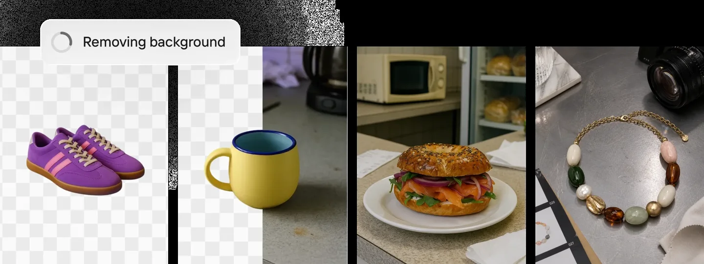 Official Photoroom background-removal example; an illustration of the product, not a FindGoodAI test result