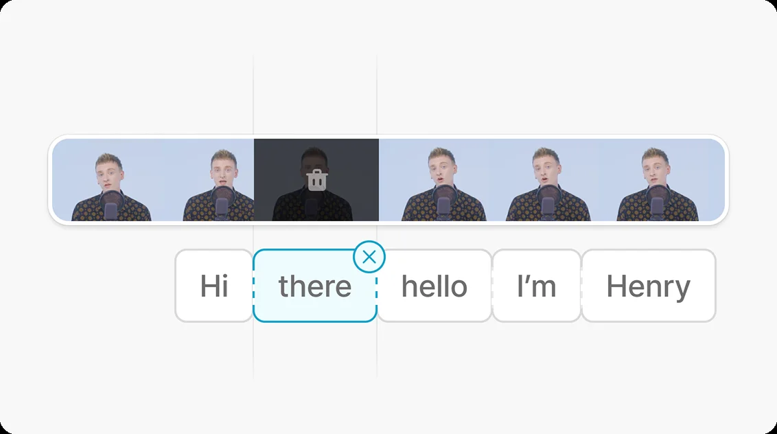 Vrew official text-based editing illustration; feature availability depends on the selected plan